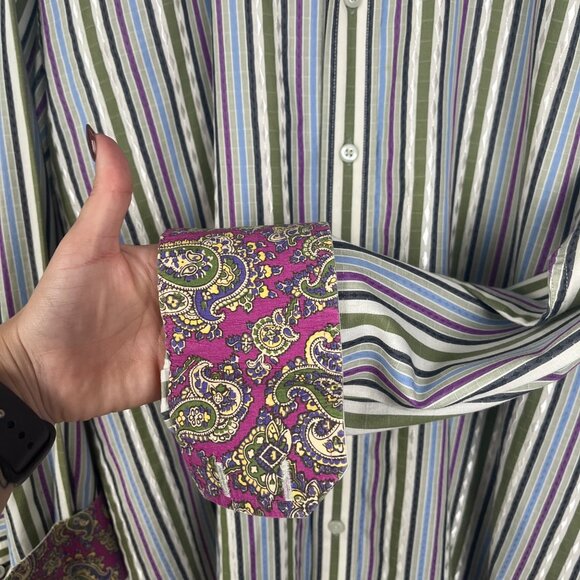 Robert Graham Button Up Long Sleeve Flip Cuff Shirts Lot of 2 Mens Sz. XL - Picture 7 of 9